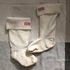 Hunter Rain Boots White Socks - M
